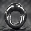 GRIP hugger soft-padded lifter-cockring PLATINUM SILICONE hand poured BLACK