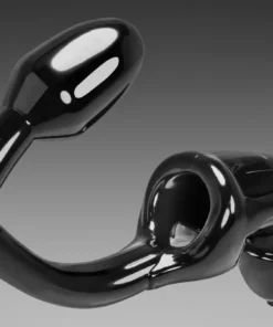 OXBALLS TAILPIPE flexible asslock chastity cage with attached butt plug