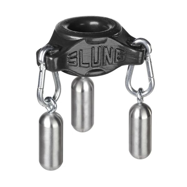 SLUNG squeeze style carabiner-clip hang-weights ballstretcher OXBALLS LIQUID PLATINUM SILICONE black