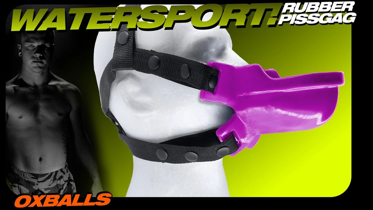 WATERSPORT ergo-fit urinal strap-on GLOSSY RUBBERY gag OXBALLS 62% off HOT PINK